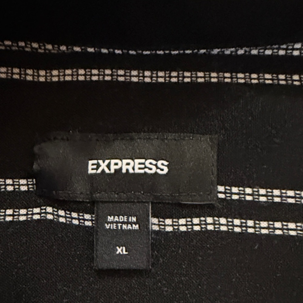Express Black and White Striped Men's Shirt - Picture 2 of 2